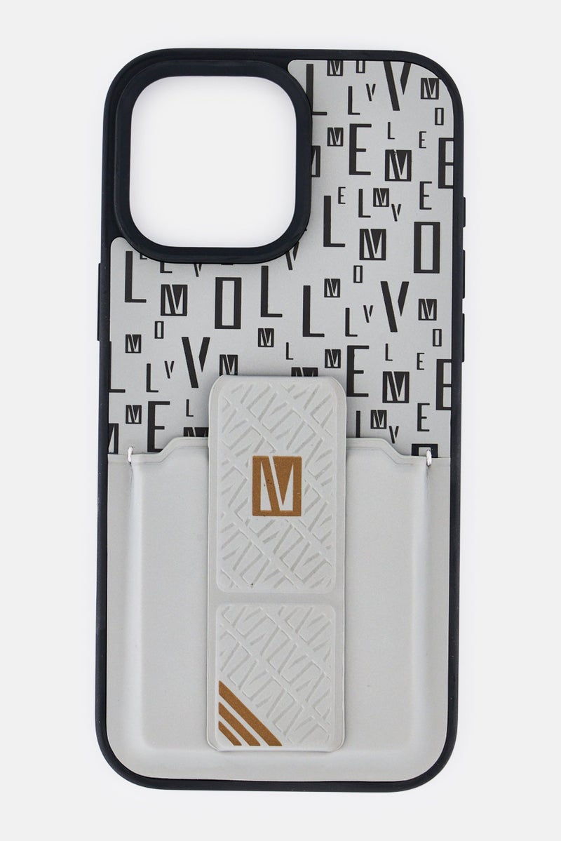 LEVELO iPhone 16 Pro Max Morphix Gripstand Case With Cardholder, Grey - Image 1