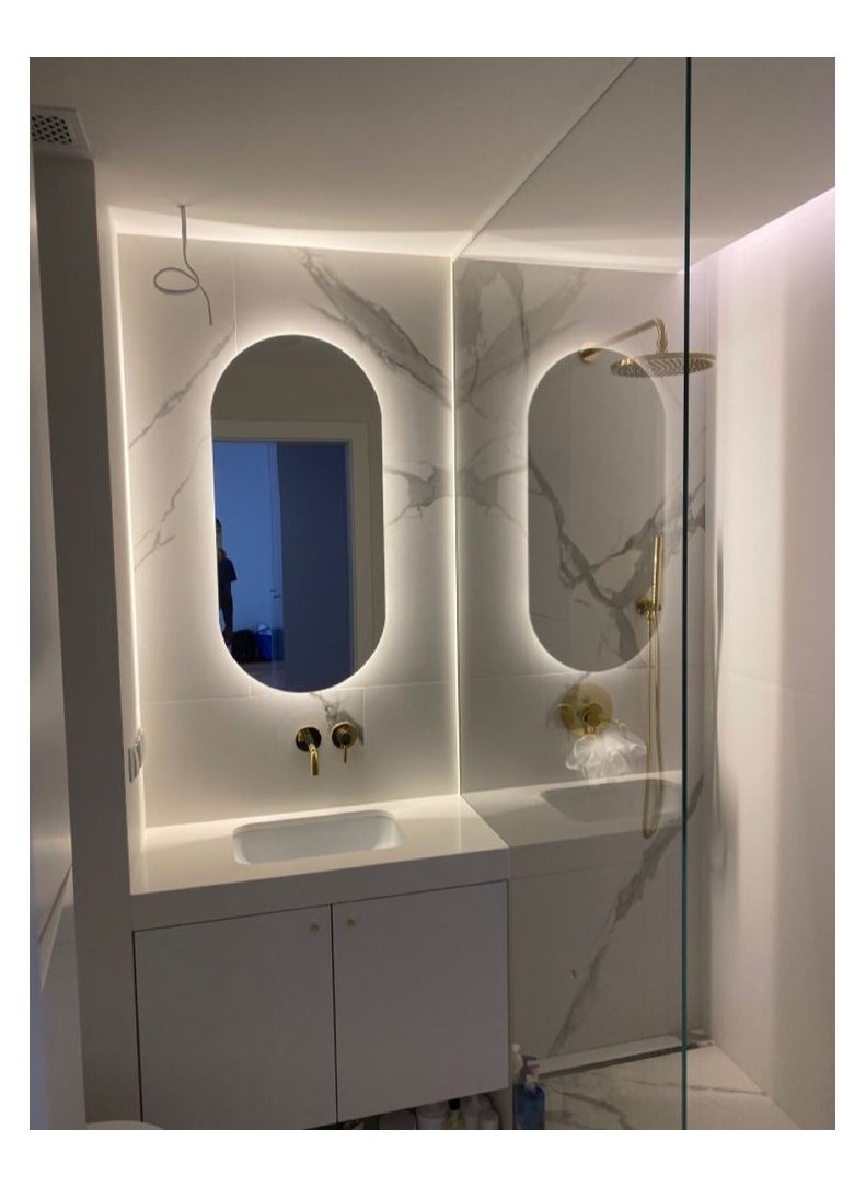 Generic White Led Wall Mirrors 100X50X3Cm  White  - Image 1
