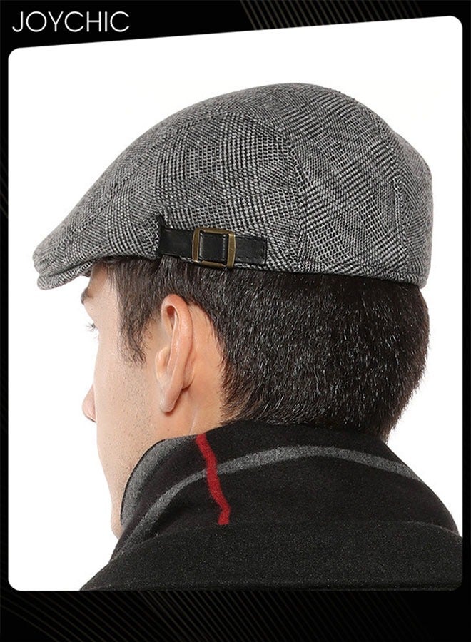 Joychic قبعة بيك كلاسيكية للرجال قبعة مسطحة قبعة أخبار بيري قبعة عادية واقية من الشمس قبعة صوفية مسطحة - Image 2