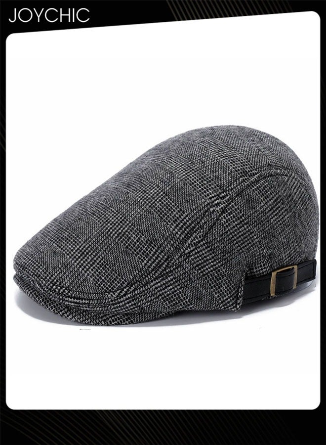 Joychic قبعة بيك كلاسيكية للرجال قبعة مسطحة قبعة أخبار بيري قبعة عادية واقية من الشمس قبعة صوفية مسطحة - Image 3