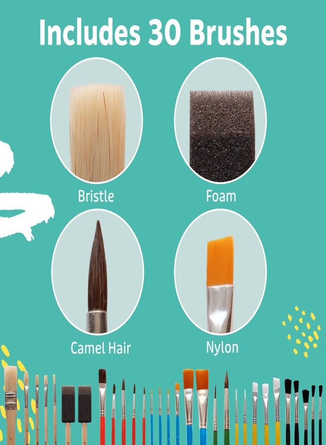 Artlicious Paint Brushes - Acrylic Paint Set and Detail Paint Brushes for Kids - Use with Craft, Watercolor, Oil, Gouache Paints, Face Art, Washable Paints, Miniature Detailing and Rock Painting - Image 3