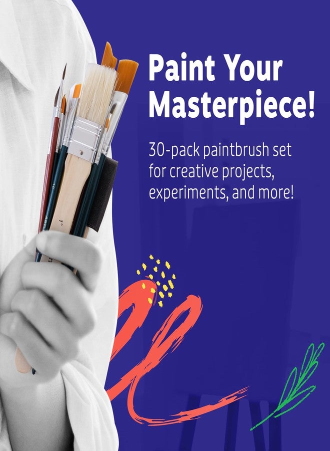 Artlicious Paint Brushes - Acrylic Paint Set and Detail Paint Brushes for Kids - Use with Craft, Watercolor, Oil, Gouache Paints, Face Art, Washable Paints, Miniature Detailing and Rock Painting - Image 2
