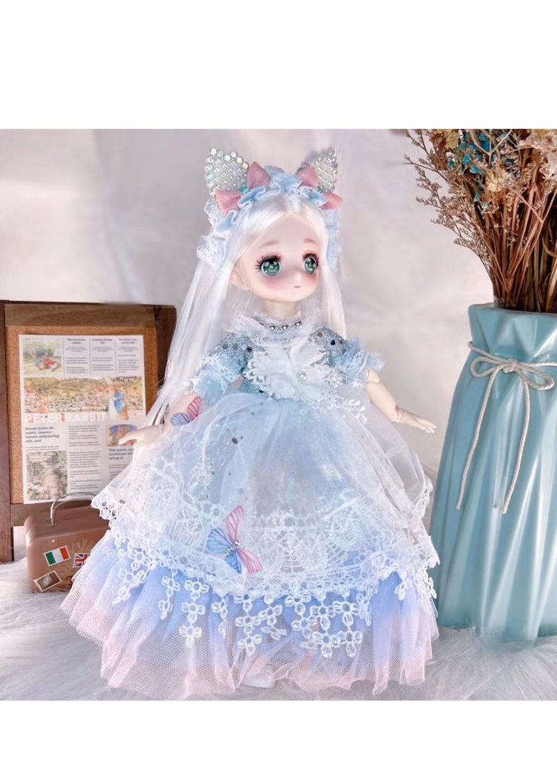 FLYHSO 30cm Cute Princess Dress Doll, Free Joint Movement, Child Companion Toy, Girl Princess Toy, Home Decoration, Doll Series  - Image 2