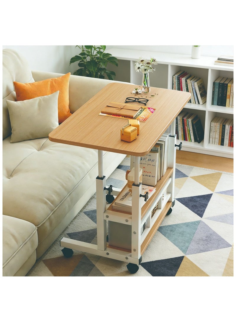 Yolu Adjustable Home Office Desk,Portable Bedside Laptop Table, Height-Adjustable Study Computer Desk for Small Spaces, Movable Sofa Side Table on Wheels - Image 4