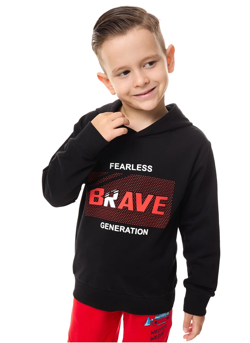 victor and jane Boys' Hoodie (2 - 8yrs) Black