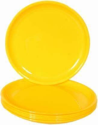 Everbuy Microwave Safe and Standard Set with Serving Dish Unbreakable Round Full Plates with Bowl Mustard Yellow Pack of 3 Plates and 6 Bowl Set - Image 4