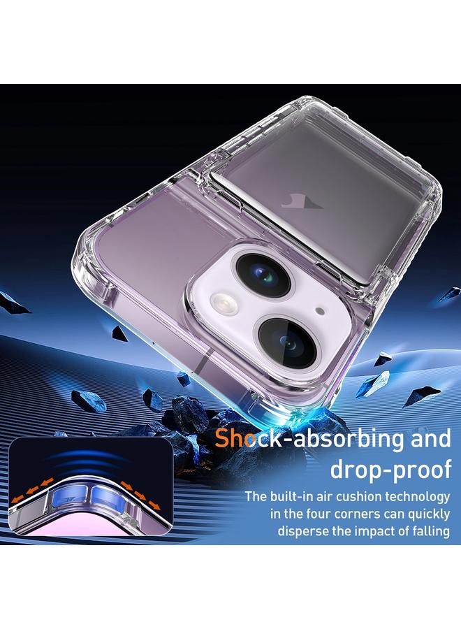 erorex Case For iPhone 14 Plus Crystal Clear Flip Card Slot Phone Case - Image 3