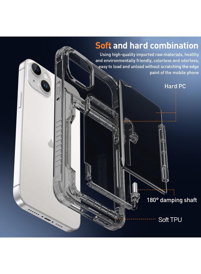 erorex Case For iPhone 14 Plus Crystal Clear Flip Card Slot Phone Case - Image 4