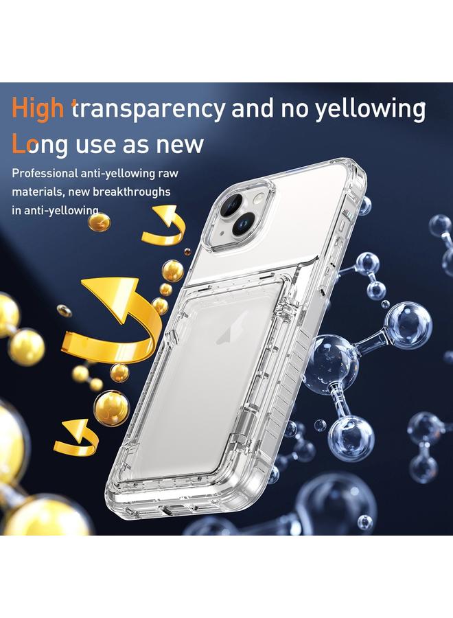 erorex Case For iPhone 14 Plus Crystal Clear Flip Card Slot Phone Case - Image 5