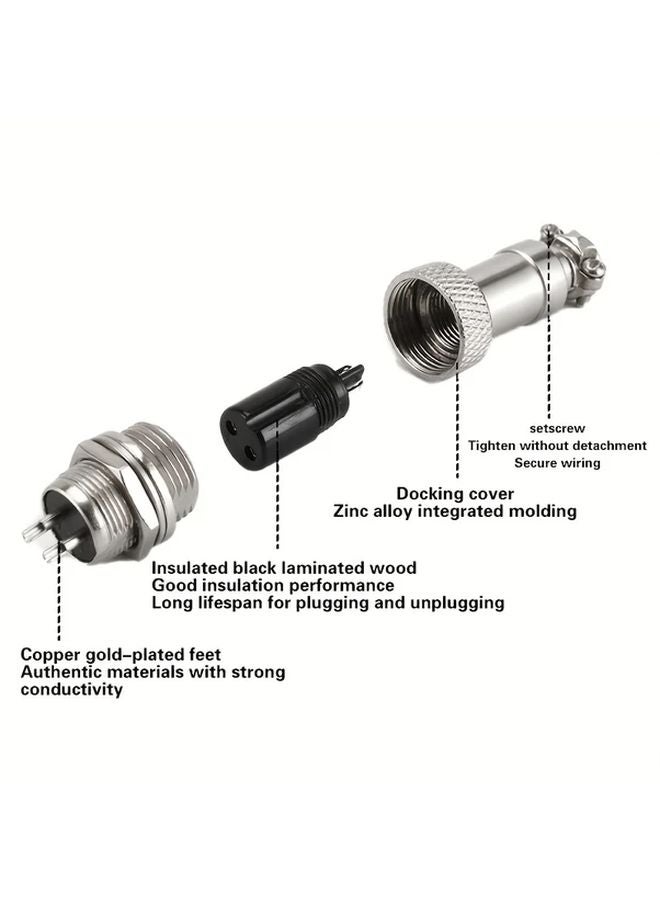 GX16 موصل الطيران 5P 2 مجموعة ذكر وأنثى قطر 16 ملم - Image 5