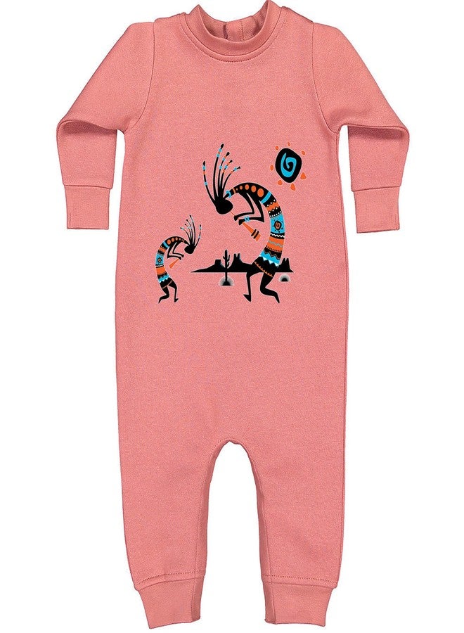 The Pxv Fleece One-Piece Kokopelli Native American Southwest 18 Months Mauve - Image 1