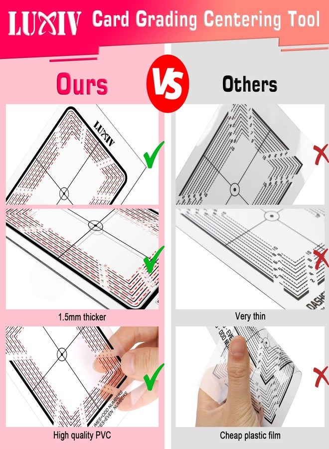 Luxiv Card Grading Centering Tool Kit, Card Center Tool with 30X Magnifying Implement, 2 Pcs Clean Cloth, Centering Guide Center Equipment (Rounded Corner) - Image 3