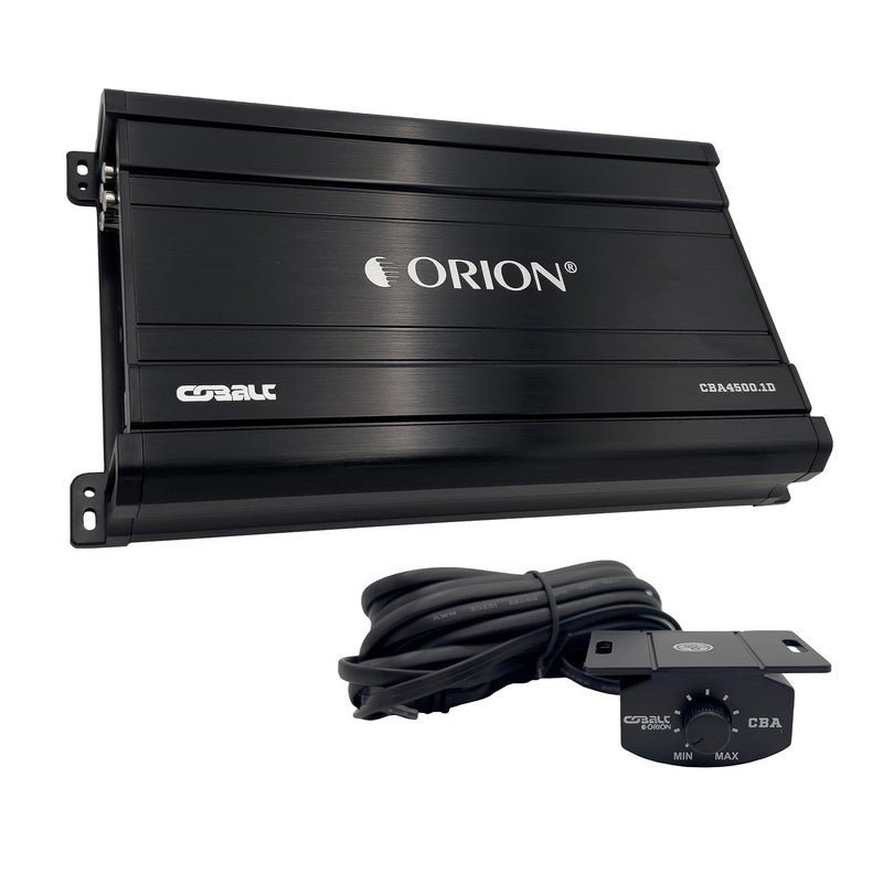 Orion Cobalt CBA45001D Monoblock 1Channel Class D Amplifier for Car Subwoofer 4500W 24 Ohm Stable Adjustable Low Pass Subsonic Filter with Bass Boost MOSFET Power Supply Bass Knob Included