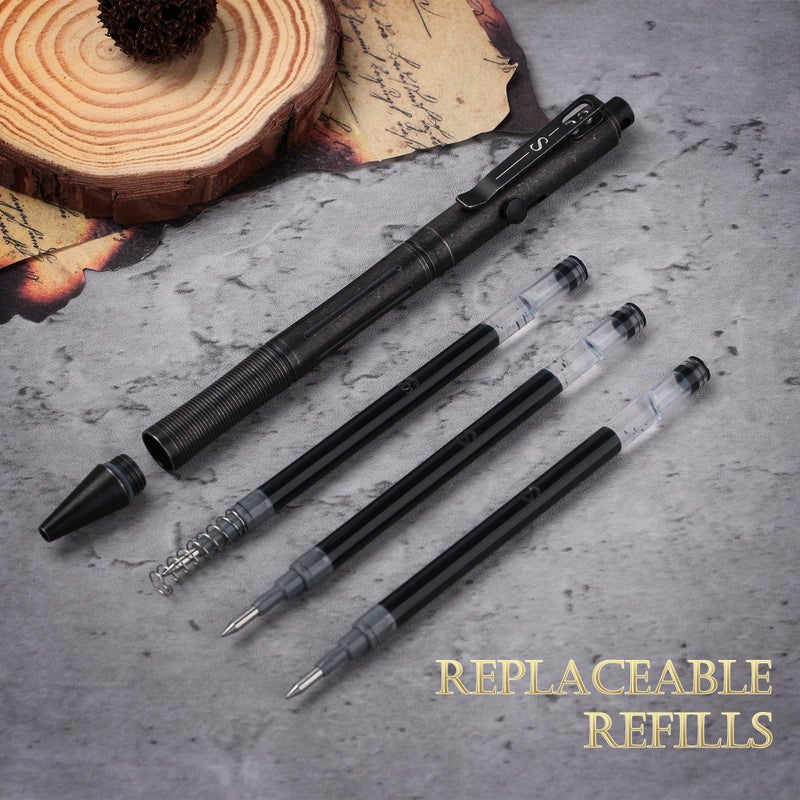 SMOOTHERPRO Titanium Bolt Action Pen Compatible with Pilot G2 Refill Stainless Steel Pocket Clip for EDC Signature Business Writing Journaling Sandblasted Gray(RG340) - Image 4