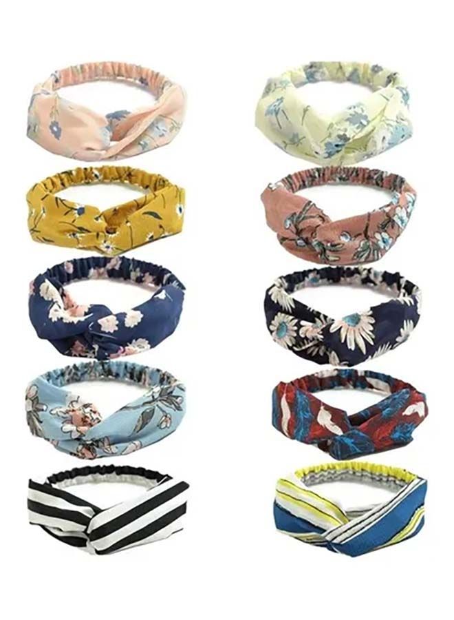 نيبمينينت طقم ربطات رأس ملتوية من 10 قطع متعدد الألوان 18x26سم - Image 1
