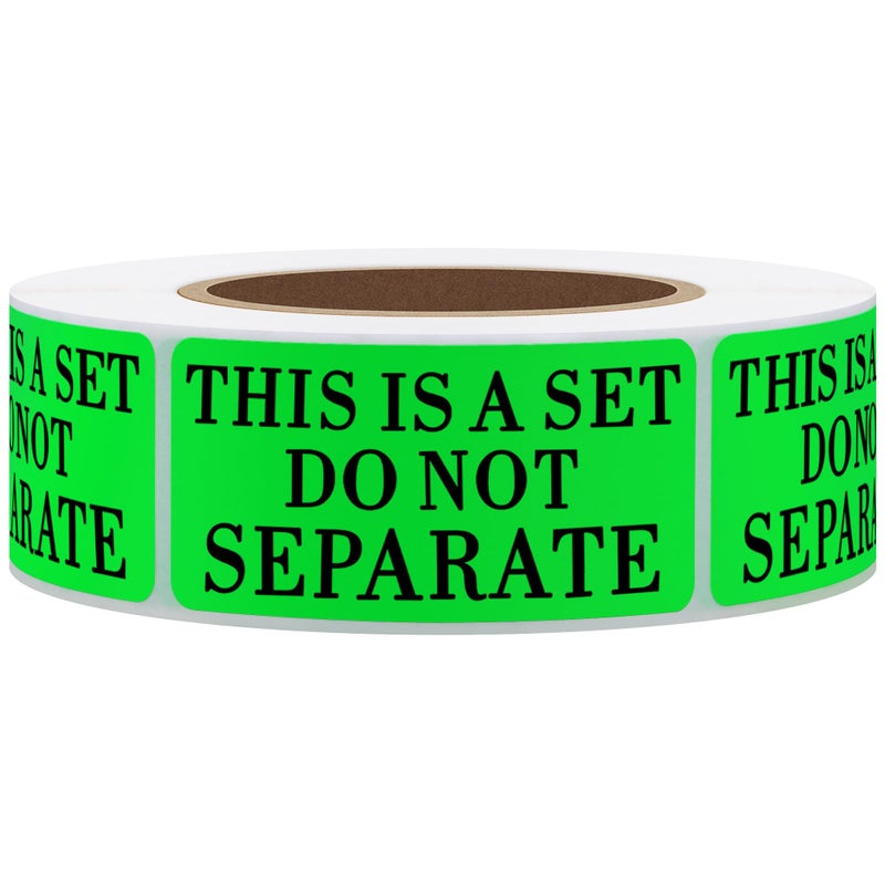 Hybsk 1" x 2" Fluorescence Green This is a Set Do Not Separate Labels, Quantity Discounts,Sold As Set Labels, Shipping Labels,Total 500 Per Roll (Fluorescence Green) - Image 1