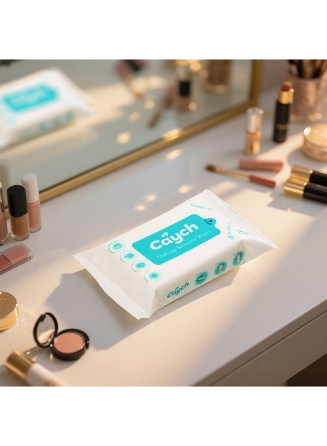 CAYCH Makeup Remover Wipes 25 x 4 - 100 Sheets, Deep Cleansing Facial Wipes, Removes Waterproof Makeup, Gentle and Hypoallergenic - Image 2