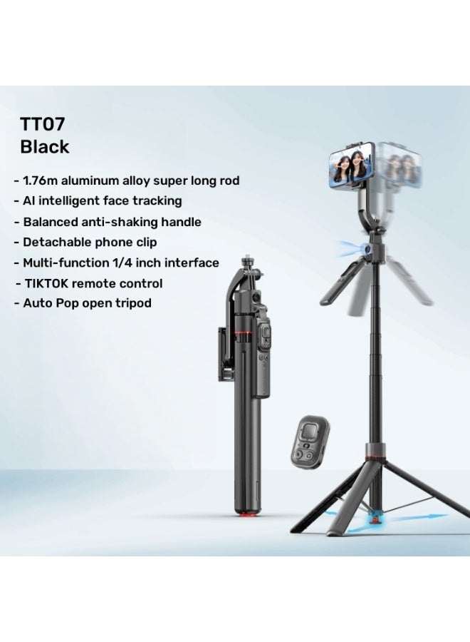 سمارتكس حامل ثلاثي القوائم فاخر TT07 مزود بخاصية تتبع الوجه التلقائي بتقنية الذكاء الاصطناعي، وحامل ثلاثي القوائم دوار 360 درجة مع جهاز تحكم عن بعد، مناسب للسفر، وإنشاء المحتوى، والتصوير الاحترافي، وتصوير الفعاليات. - Image 2