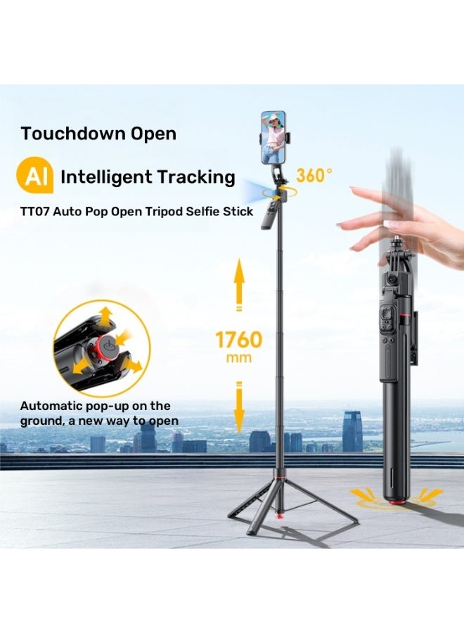سمارتكس حامل ثلاثي القوائم فاخر TT07 مزود بخاصية تتبع الوجه التلقائي بتقنية الذكاء الاصطناعي، وحامل ثلاثي القوائم دوار 360 درجة مع جهاز تحكم عن بعد، مناسب للسفر، وإنشاء المحتوى، والتصوير الاحترافي، وتصوير الفعاليات. - Image 4