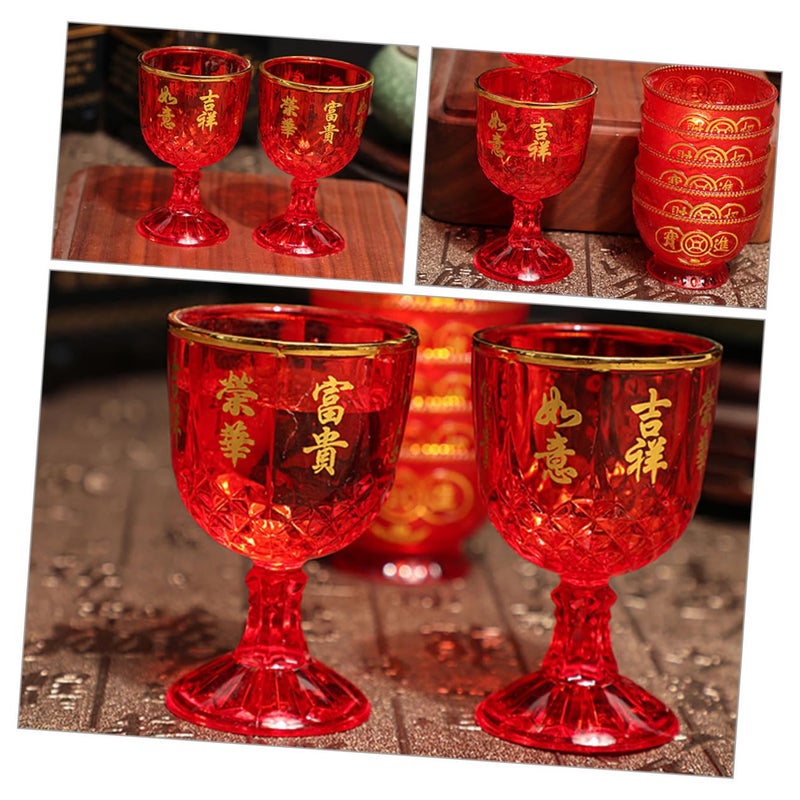 12pcs Red Plastic Small Wine Cups 40ml For Wedding Party Celebration Toasting - Image 5