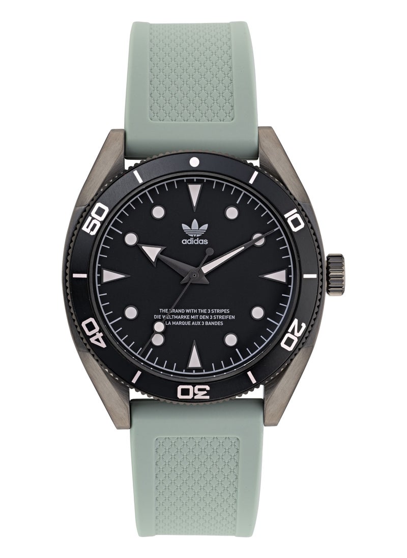 Adidas Adidas Watch Silicone Grey/Green Strap  - Image 1