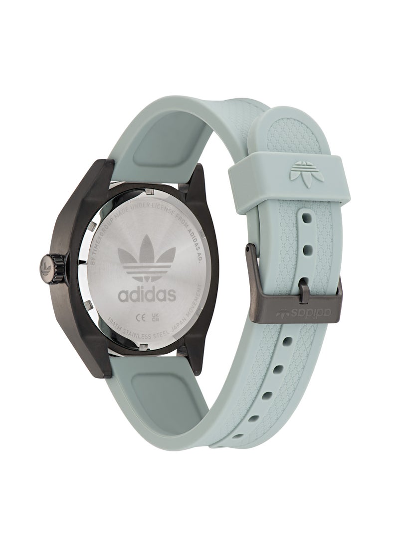 Adidas Adidas Watch Silicone Grey/Green Strap  - Image 3