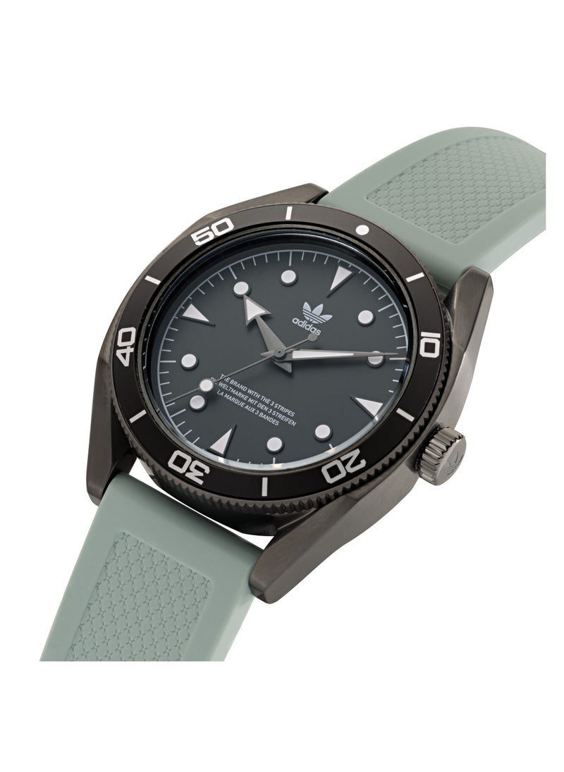 Adidas Adidas Watch Silicone Grey/Green Strap  - Image 2