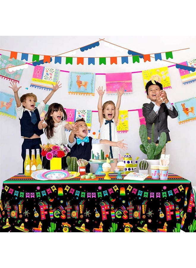 JS 3 Pcs Fiesta Party Tablecloth, Fiesta Tablecloth Set Cinco de Mayo Table Covers for Fiesta Party Decorations (Size: 274cm×137cm/107.8"× 54") - Image 3