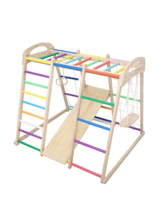 7 In 1 Children's Climbing Frame Large Toy Suitable For Indoor And Outdoor Entertainment And Sports Activities Solid Wood Material Small Family Park Slide Rope Climbing Frame Horizontal Bar Swing Baby Climbing Slide Swing Combination Toy Set - pzsku/Z451FBE16A7E0EC4735D3Z/45/_/1730269616/f9a81a6c-fe1c-4156-9e40-326258fe7691