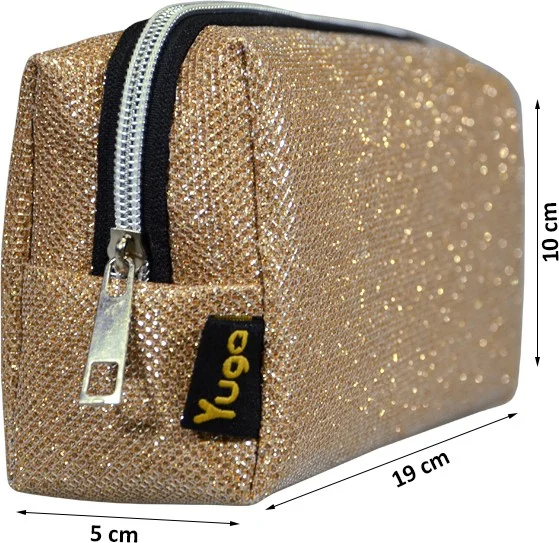 Yuga Makeup Bag Silvery Dark Beige
