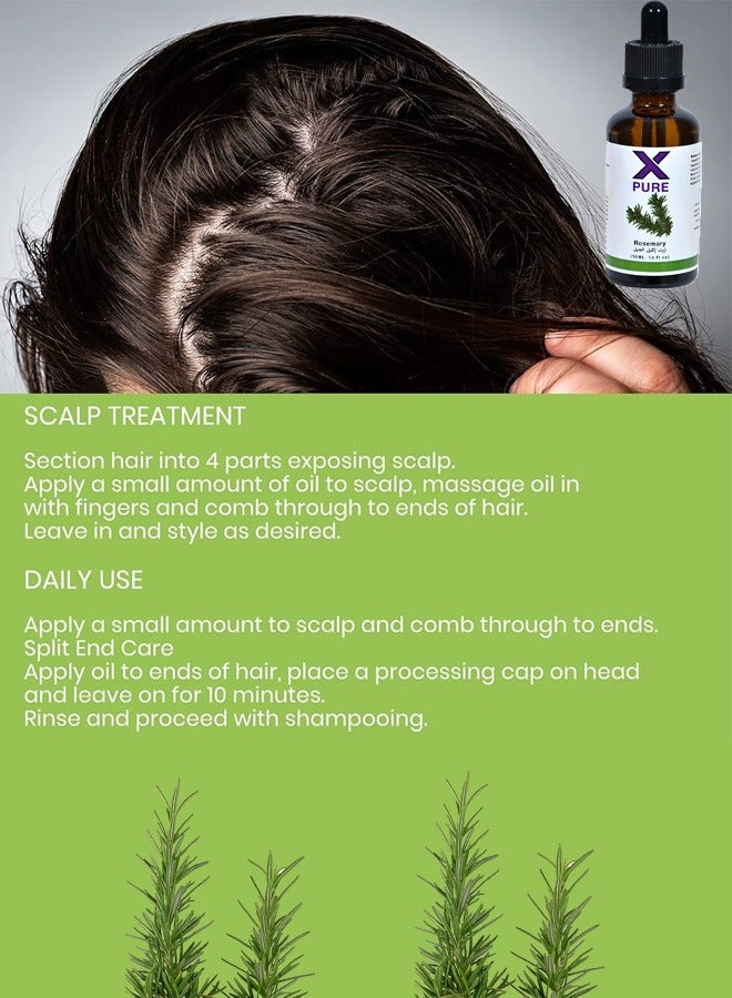 X PURE Rosemary Mint Scalp & Hair Strengthening Oil 50 ml - Image 4