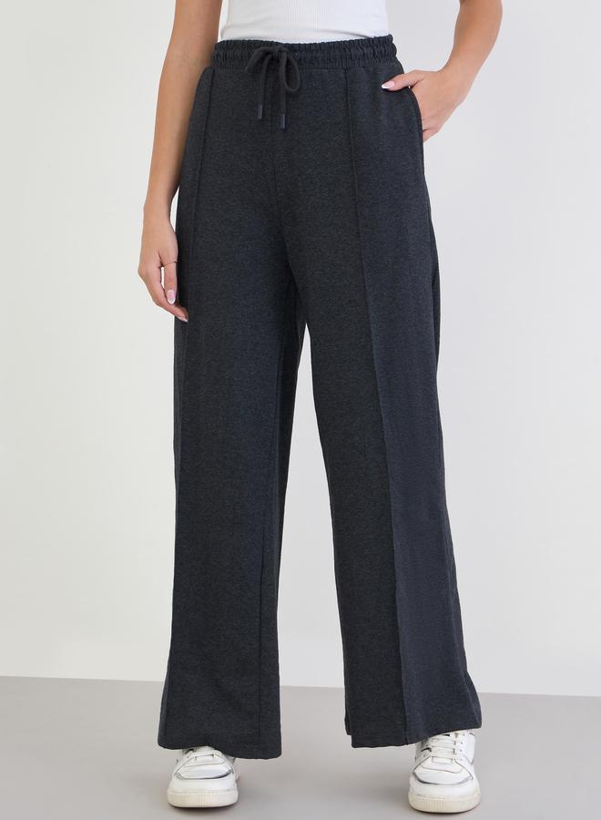 Styli Women Charcoal Wide Leg Joggers - Image 2