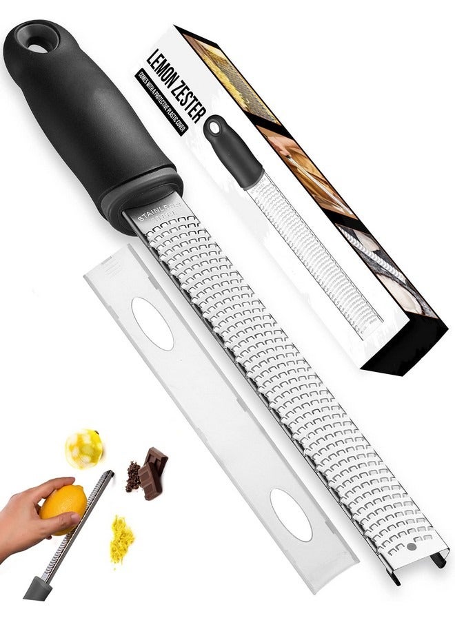 بيوينتي مبشرة الليمون، مبشرة الجبن، مبشرة الحمضيات الفاخرة، مبشرة المطبخ للبارميزان والشوكولاتة والفواكه والخضروات والزنجبيل والثوم وجوزة الطيب، مبشرة جبن المطبخ المصنوعة من الفولاذ المقاوم للصدأ - Image 1