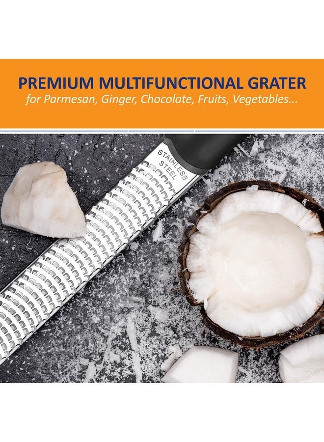 بيوينتي مبشرة الليمون، مبشرة الجبن، مبشرة الحمضيات الفاخرة، مبشرة المطبخ للبارميزان والشوكولاتة والفواكه والخضروات والزنجبيل والثوم وجوزة الطيب، مبشرة جبن المطبخ المصنوعة من الفولاذ المقاوم للصدأ - Image 3