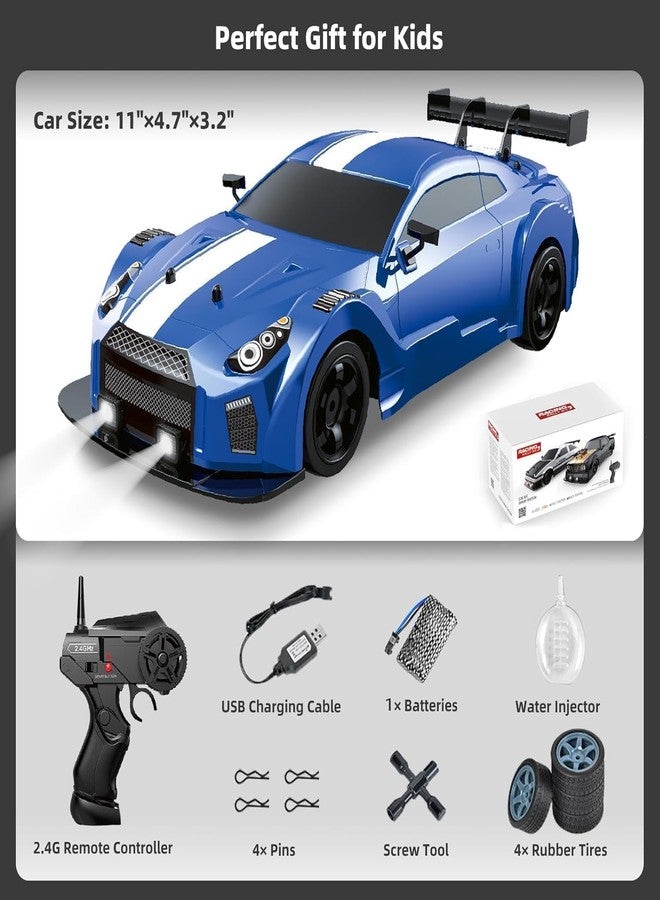 VIKINGS RC Drift Car 1/16 Scale 2.4GHz 4WD Remote Control Sport Racing On-Road Vehicle with LED Light, Batteries and Drift Tires, (Multicolor) Lg - Image 5