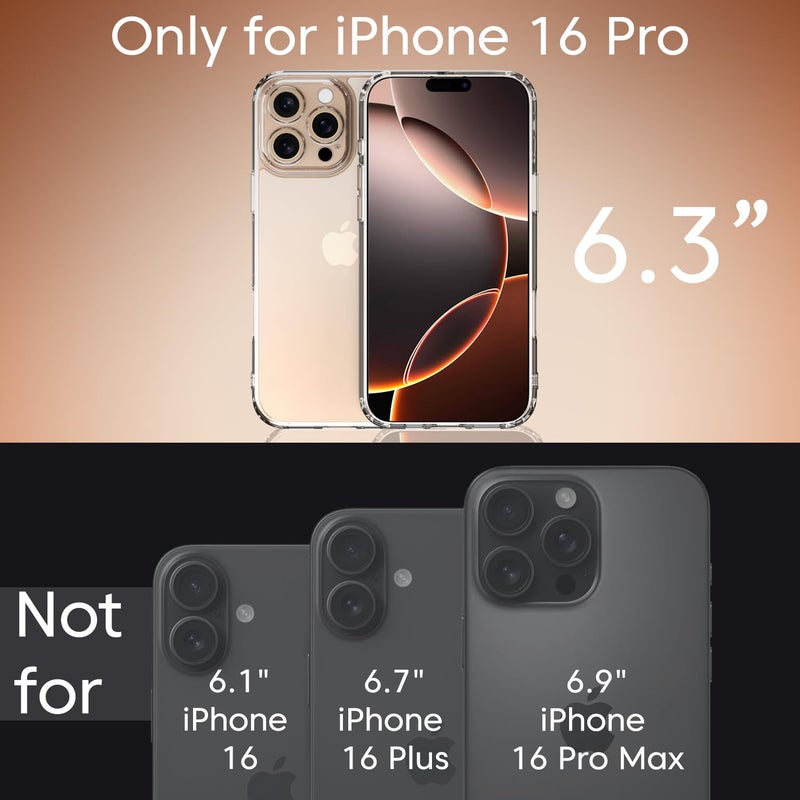 Sounce Polycarbonate iPhone 16 Pro Case Cover with Ultra-Hybrid Crystal Clear | Camera Protection Bump | Shockproof Design | Hard Clear Back | Bumper Case Cover for iPhone 16 Pro (Transparent) - Image 2