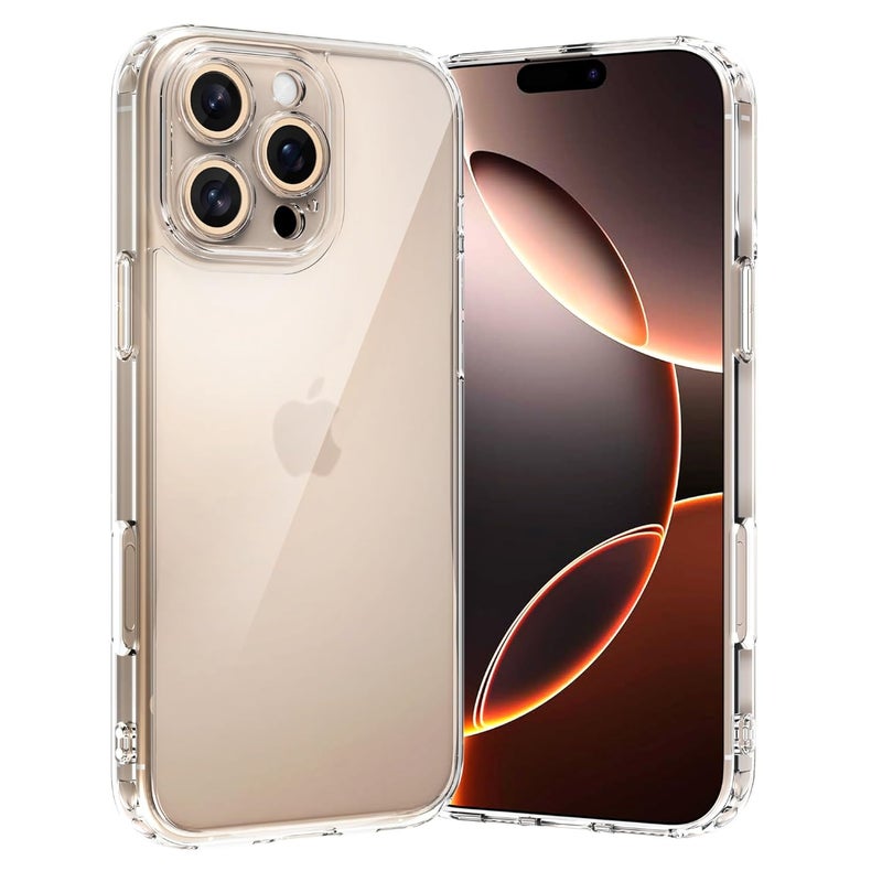 Sounce Polycarbonate iPhone 16 Pro Case Cover with Ultra-Hybrid Crystal Clear | Camera Protection Bump | Shockproof Design | Hard Clear Back | Bumper Case Cover for iPhone 16 Pro (Transparent) - Image 1