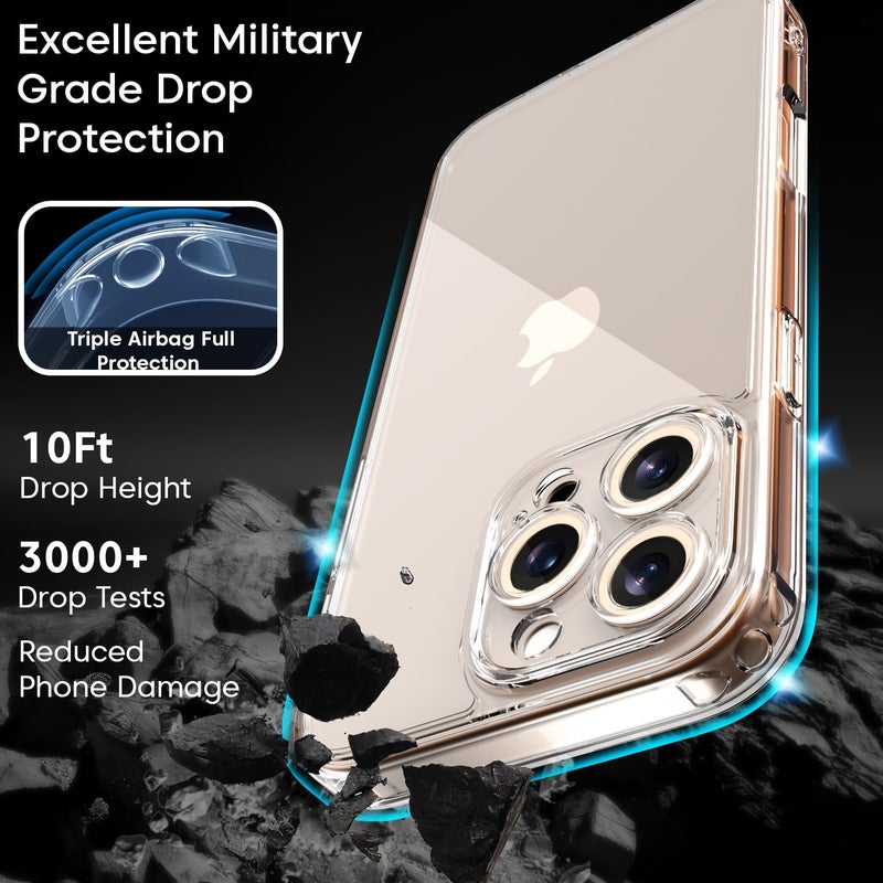 Sounce Polycarbonate iPhone 16 Pro Case Cover with Ultra-Hybrid Crystal Clear | Camera Protection Bump | Shockproof Design | Hard Clear Back | Bumper Case Cover for iPhone 16 Pro (Transparent) - Image 4