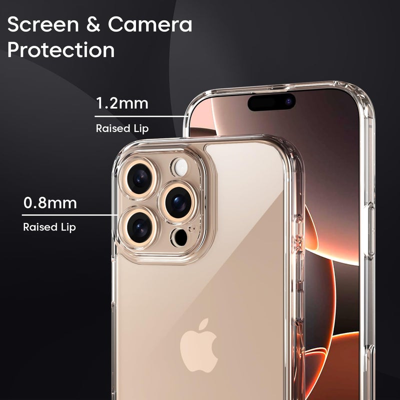 Sounce Polycarbonate iPhone 16 Pro Case Cover with Ultra-Hybrid Crystal Clear | Camera Protection Bump | Shockproof Design | Hard Clear Back | Bumper Case Cover for iPhone 16 Pro (Transparent) - Image 3