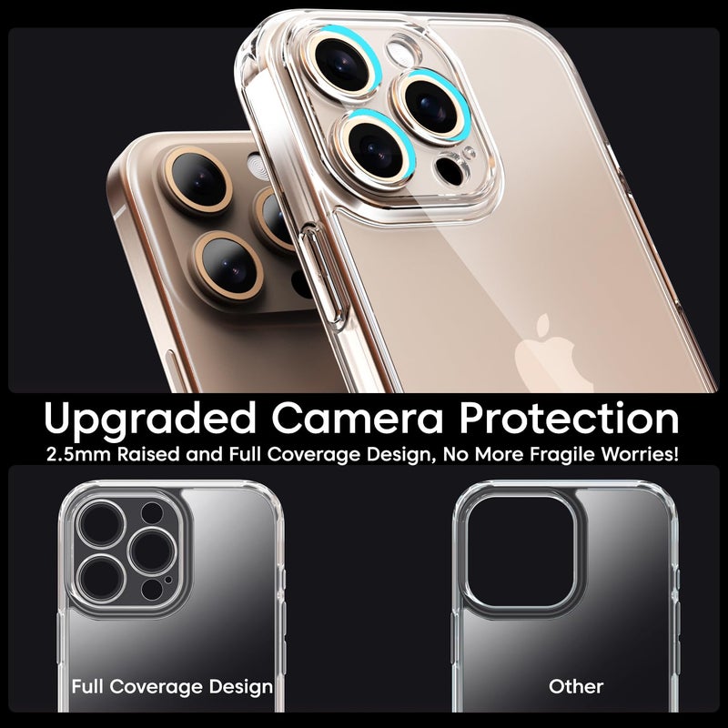Sounce Polycarbonate iPhone 16 Pro Case Cover with Ultra-Hybrid Crystal Clear | Camera Protection Bump | Shockproof Design | Hard Clear Back | Bumper Case Cover for iPhone 16 Pro (Transparent) - Image 5