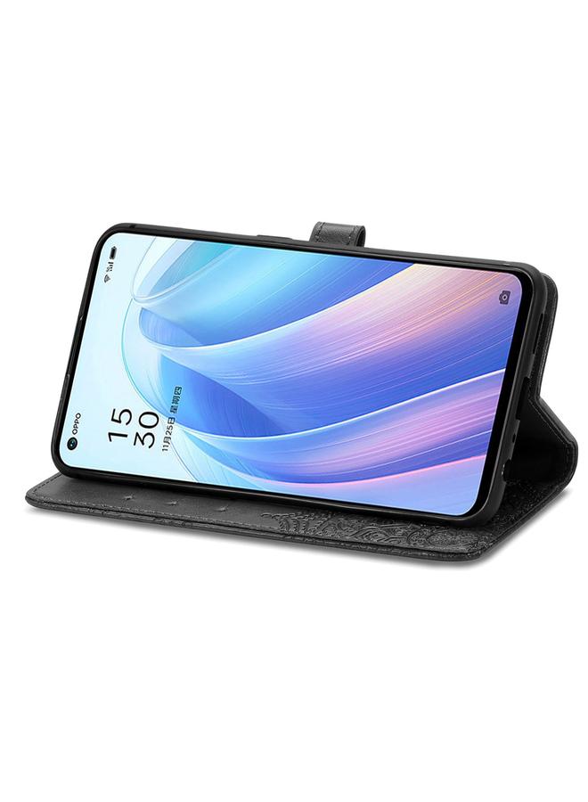 اس-توب جراب لهاتف OPPO Reno7 5G جراب هاتف جلدي قابل للطي منقوش عليه زهرة ماندالا - Image 4