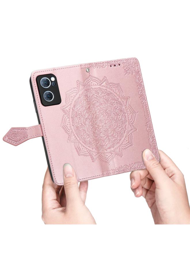 اس-توب جراب لهاتف OPPO Reno7 5G جراب هاتف جلدي قابل للطي منقوش عليه زهرة ماندالا - Image 5