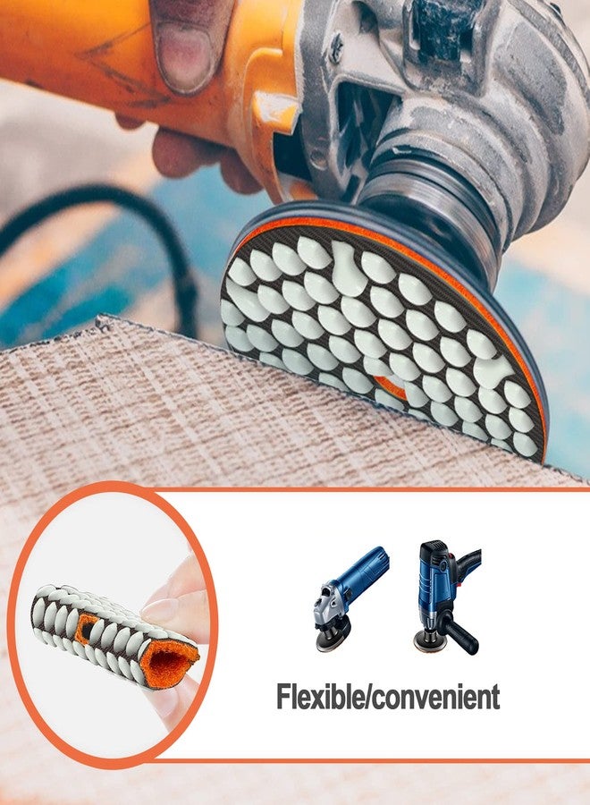 BRSCHNITT Dry Diamond Polishing Pad Set,7pcs 4 inch #100 for Stone Marble Quartz Granite Sanding Disc Countertop Polish Polisher Pads Kit Tools Used on Grinder or Polisher - Image 5