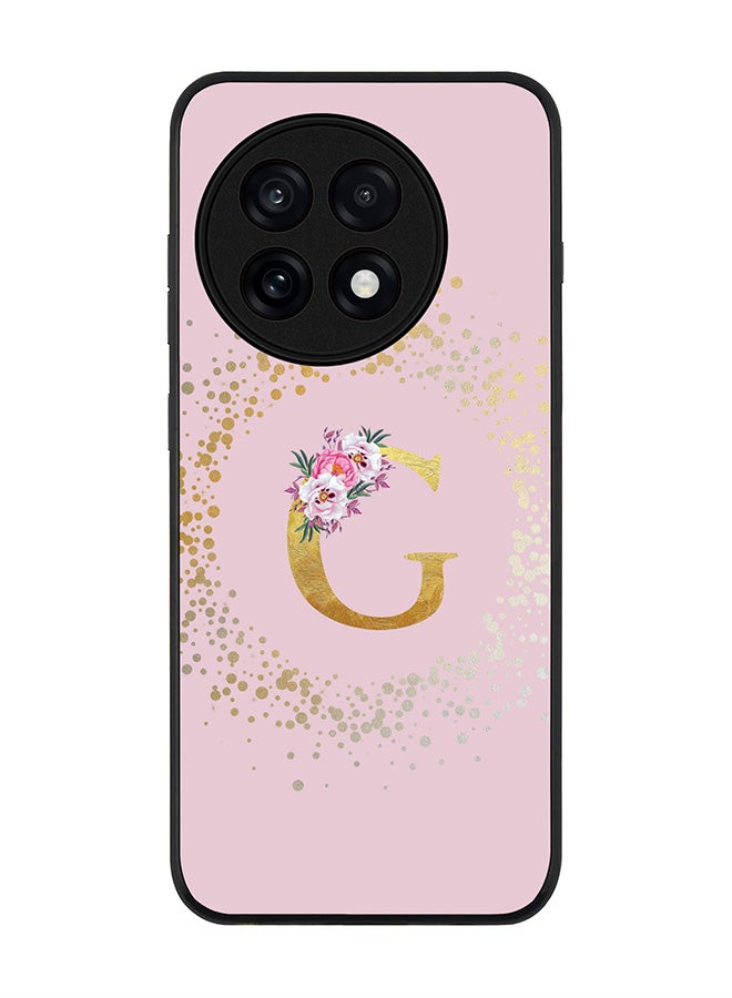Stylizedd For OnePlus 13R / Ace 5 Pro Case,Slim fit Camera Protection, Shockproof Thin Phone cover  - Custom Monogram Floral - G  (Pink )