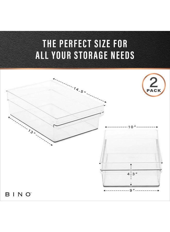 BINO | Plastic Storage Bins, X-Large | THE HANDLER COLLECTION | Multipurpose Organizer Bins | Kitchen Pantry Organizers and Storage | Clear Containers for Organizing Home | Freezer Organizer - Image 3