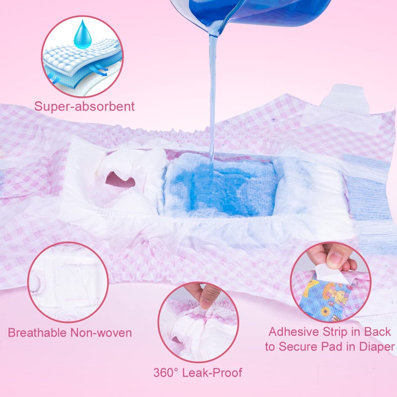 Flying Paws Disposable Female Dog Diapers, Puppy Diapers with Adjustable Elastic Waistline for Female Dog or Cat in Heat,Incontinence, Diaper with Wetness Indicator, XXS-10 Count - Image 3
