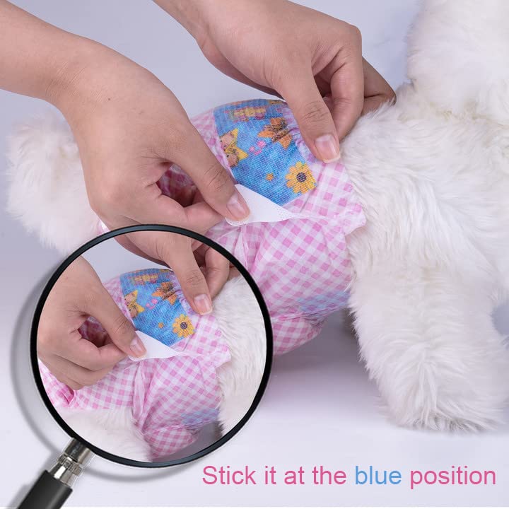 Flying Paws Disposable Female Dog Diapers, Puppy Diapers with Adjustable Elastic Waistline for Female Dog or Cat in Heat,Incontinence, Diaper with Wetness Indicator, XXS-10 Count - Image 4