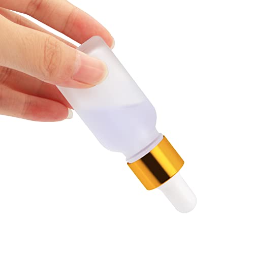 Furnido 6 Pack Dropper Bottle for Essential Oils, Empty Liquid Holder With Glass Eye Dropper, Golden Caps Travel Perfume Cosmetic Container - Pipette & Funnel Included (15ml/0.5 fl oz) - Image 3