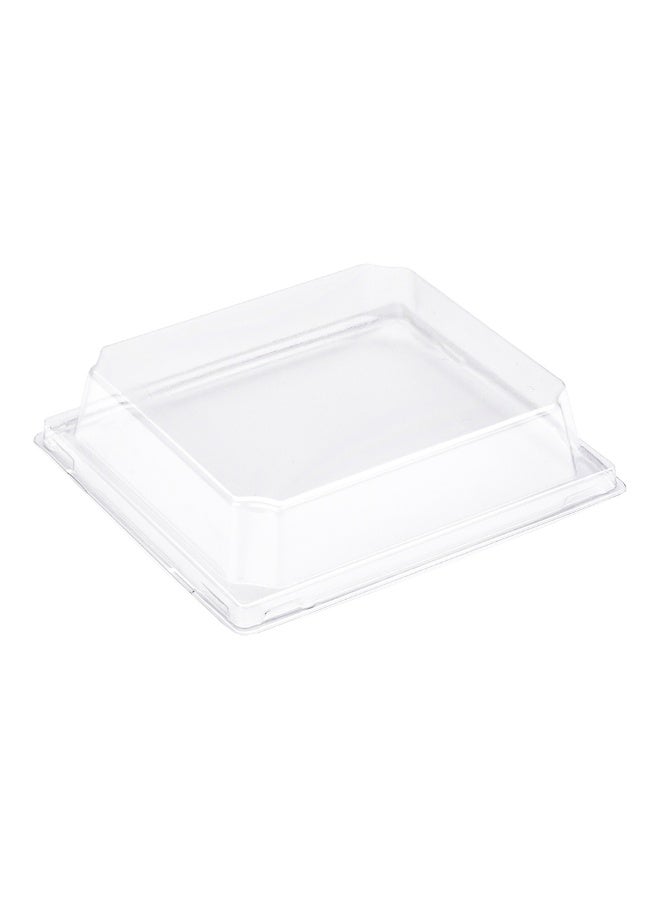 Restaurantware غطاء فقط: أغطية ماتسوري فيجن 5.5 × 5 × 1.6 بوصة للحاويات الكبيرة، 100 غطاء محكم الإغلاق - الحاويات تباع بشكل منفصل، تصميم مرتفع، أغطية بلاستيكية شفافة، لصناديق السوشي - Image 1