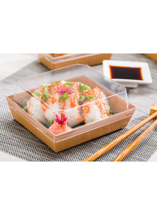 Restaurantware غطاء فقط: أغطية ماتسوري فيجن 5.5 × 5 × 1.6 بوصة للحاويات الكبيرة، 100 غطاء محكم الإغلاق - الحاويات تباع بشكل منفصل، تصميم مرتفع، أغطية بلاستيكية شفافة، لصناديق السوشي - Image 5